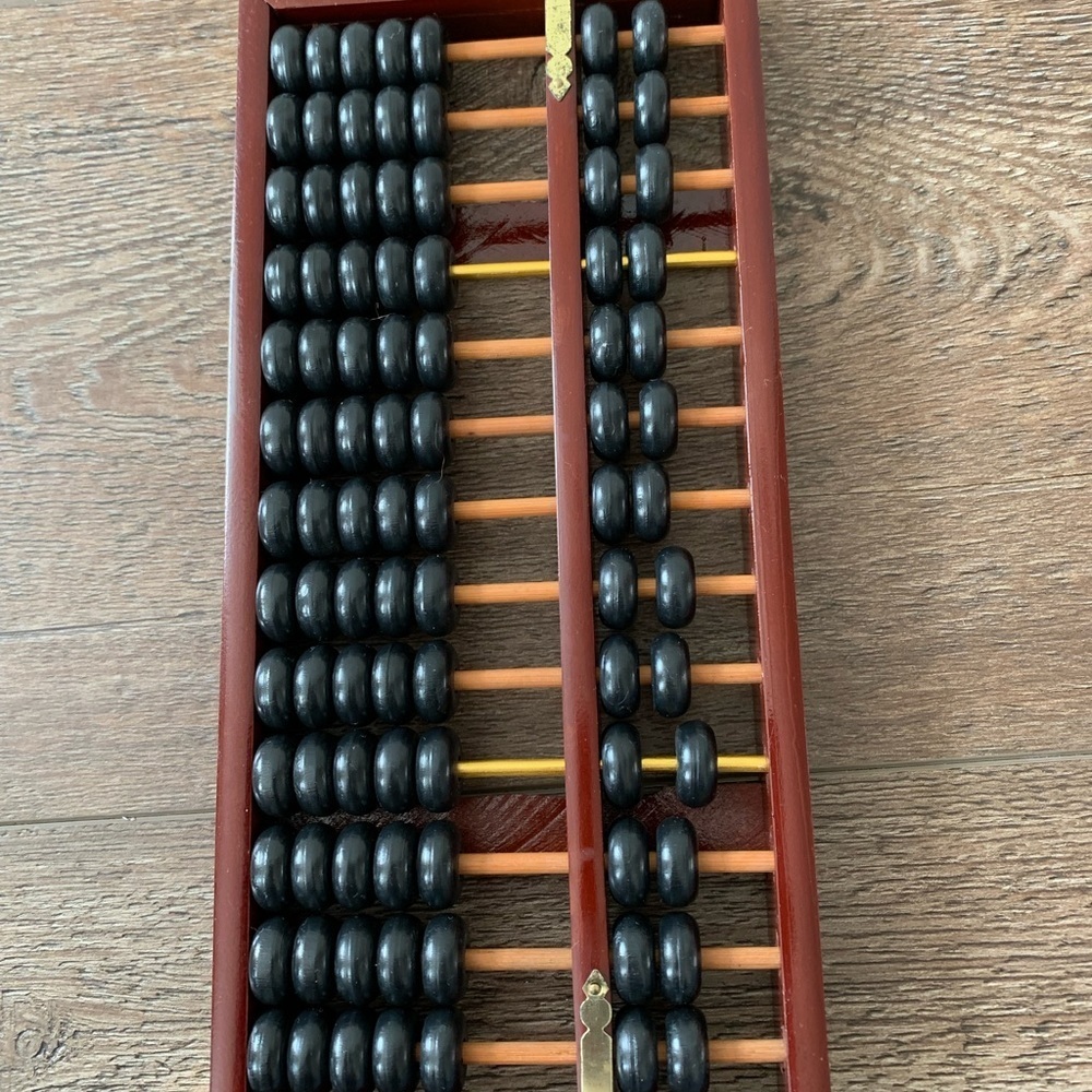 Vintage Abacus with Black Beads